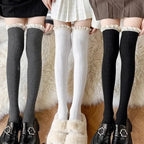Lace Thigh High Stockings Women Sweet Girls Casual Trendy Over The Knee Leg Warmer Sexy Tube Legging Lolita Long Socks Amagi