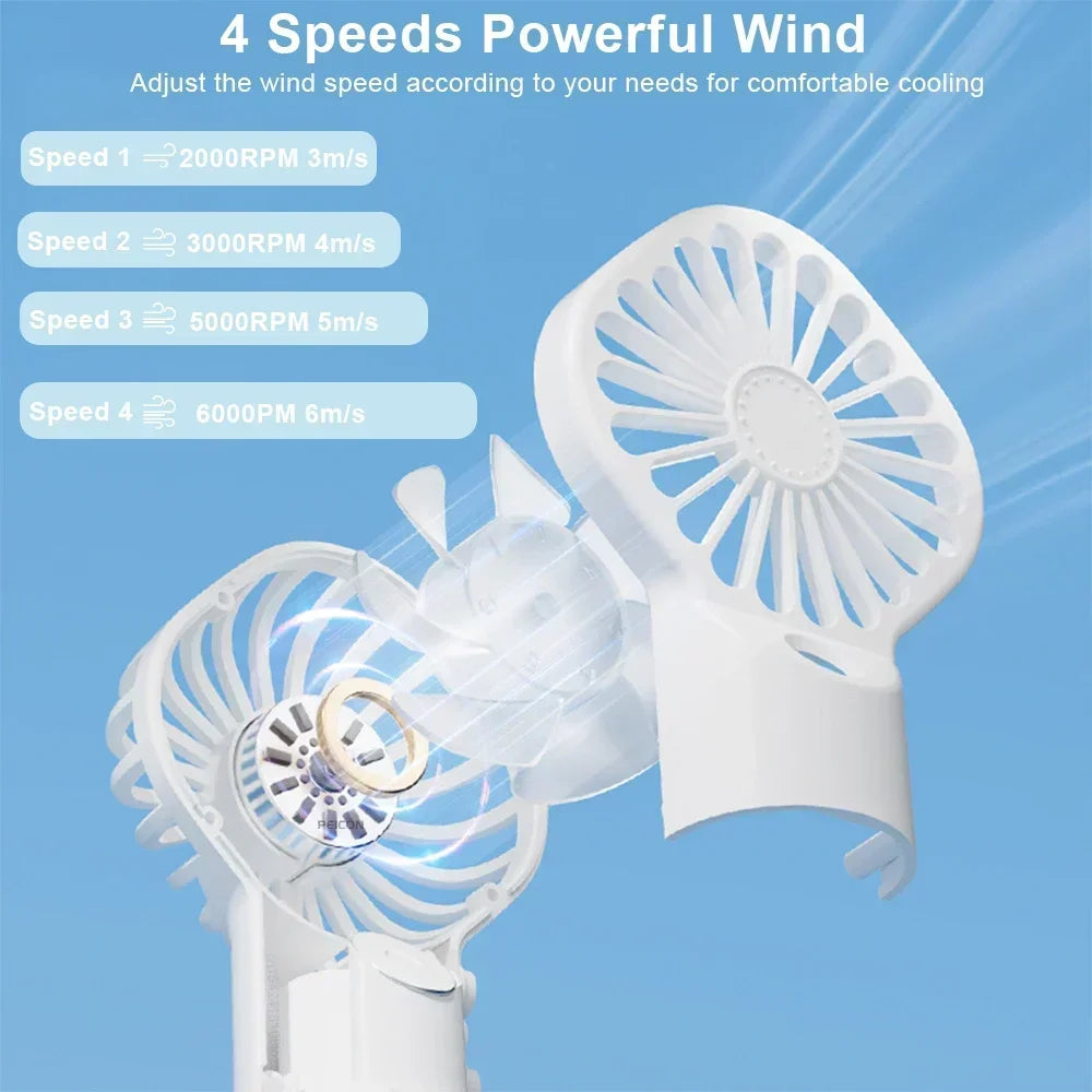 Portable Handheld Spray Fan - Mini Air Cooler with Water Refill, Humidifying Function & Powerful Airflow for Personal Use Amagi