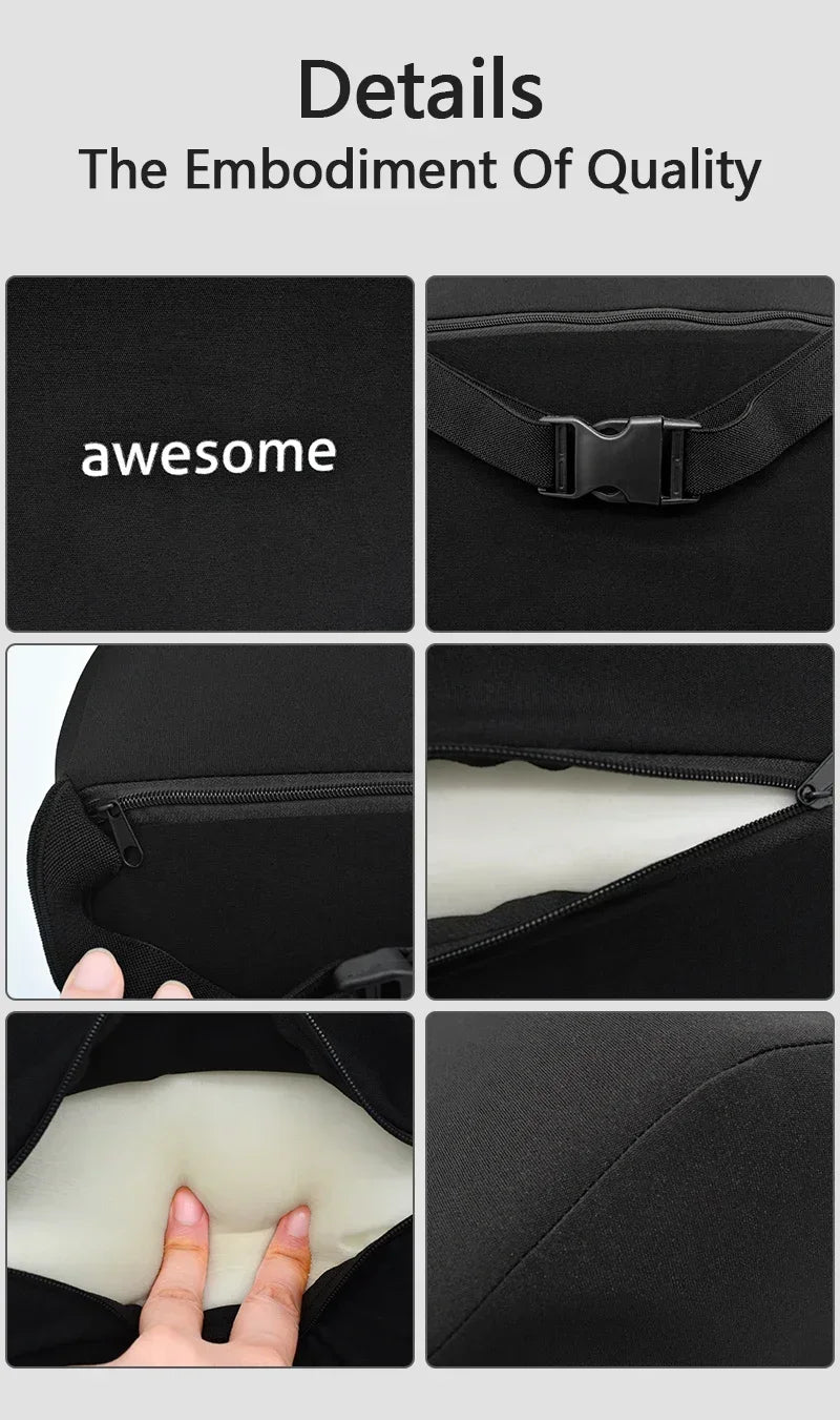 Car Lumbar Back Support Memory Foam Headrest Neck Lumbar Pillow Universal Soft Neck Pillows Seat Cushion Car Interior Accessorie