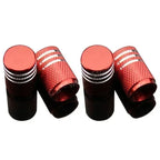 4Pcs Black Silver Car Tire Valve Stems Cap Knurling Style Tire Valve Cap Aluminum Tire Wheel Stem Air Valve Cap for US Schrader