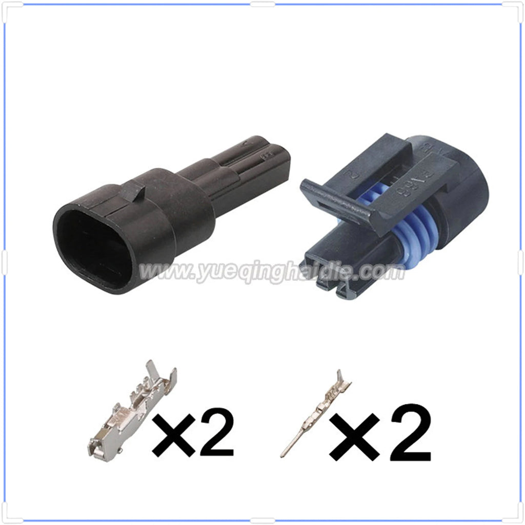 Delphi 2 Pin Connectors Waterproof 1.5mm GM Male Female Connector Auto Wiring Harness Cable Socket for GM 12162195 12162193