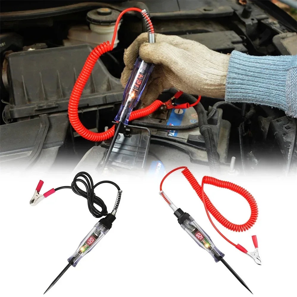 Digital Display Test Pen Versatile Car Circuit Tester for 6V 12V 24V DC Systems Safe Reliable Automotive Diagnostics with LED