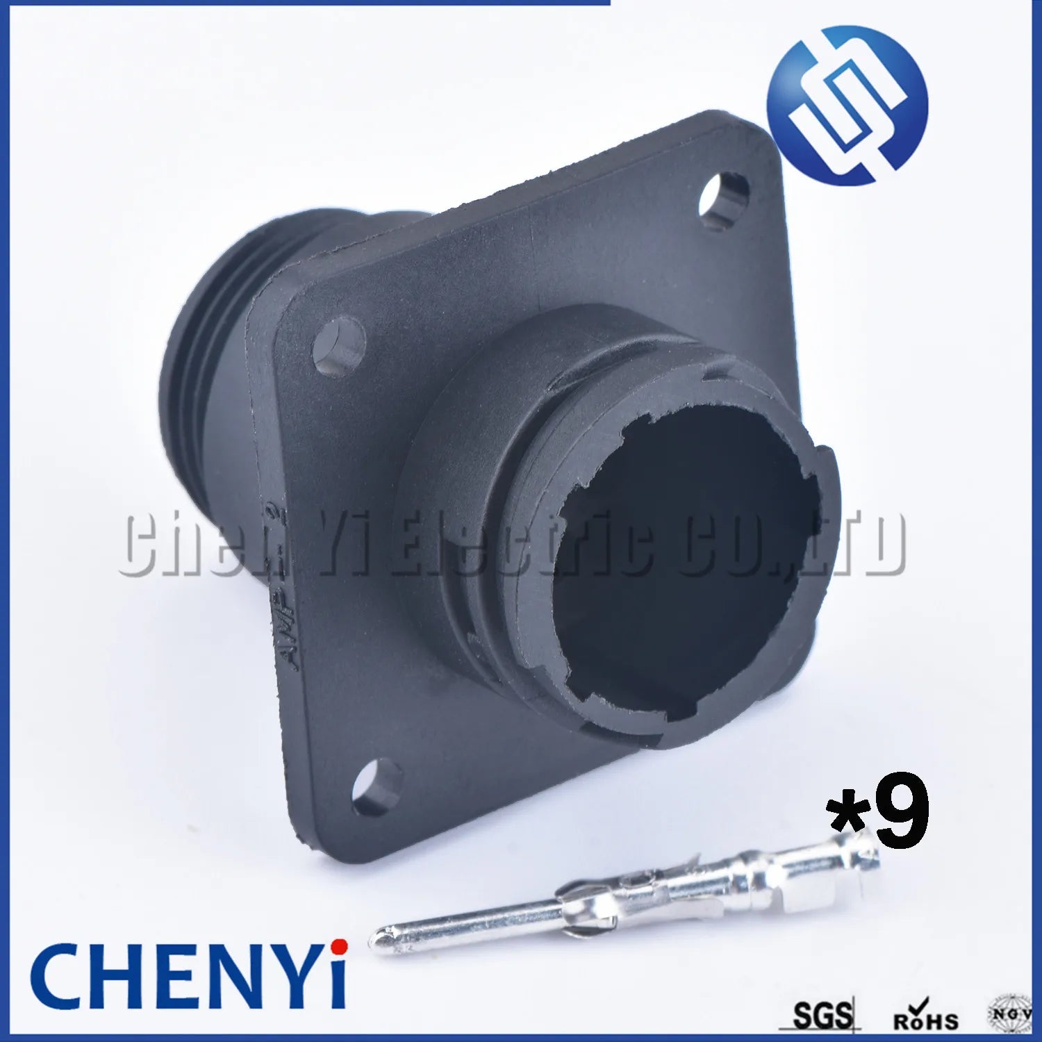 9 Pin Male Female Aviation Wiring Black Circular Connector Plug  with Pins 182663-1 182645-1 182922-1 183079-1