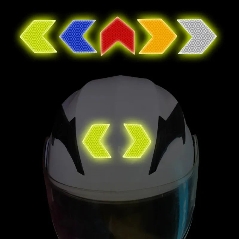 10 Pcs/Set Car Sticker Reflective Arrow Sign Tape Warning Safety Sticker for Car Bumper Trunk Reflector Hazard Tape Car Styling