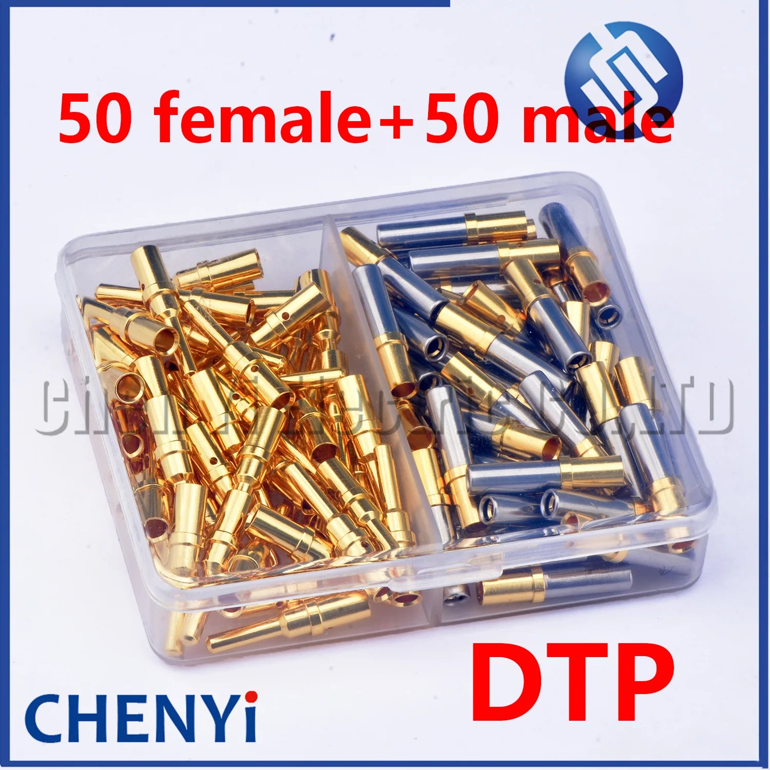 50 Pcs Female male Stainless Steel Gold Plate Terminal Pin 14–12 AWG Wire Size 0460-220-123 0462-210-1231 For Deutsch DTP