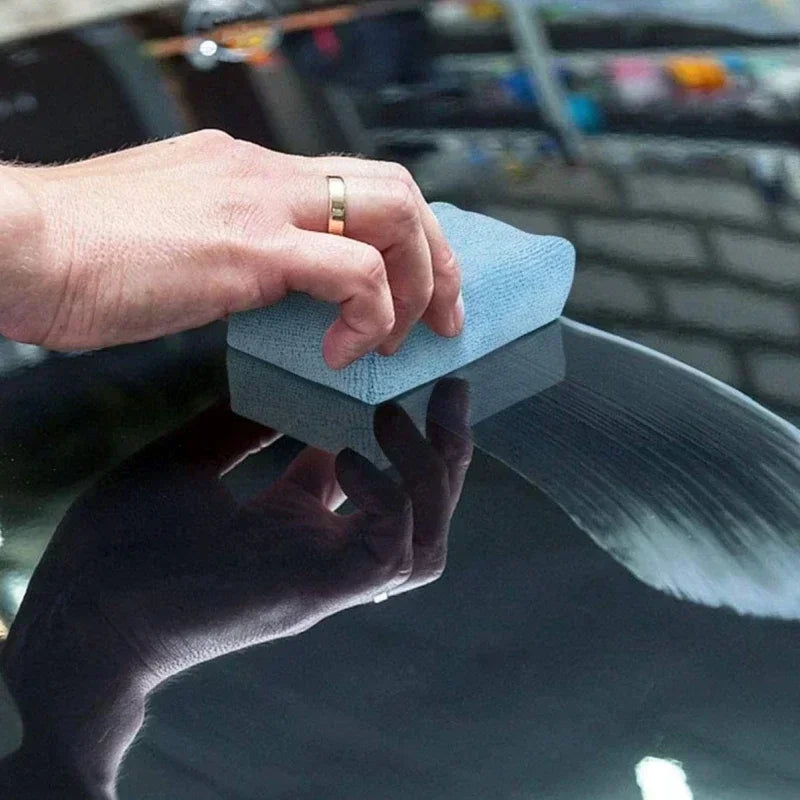Microfibre Car Wax Applicator Pads Soft Auto Detailing Wax Sponge Rectangle Foam Paint Care Pad Polishing Auto Cleaning Amagi