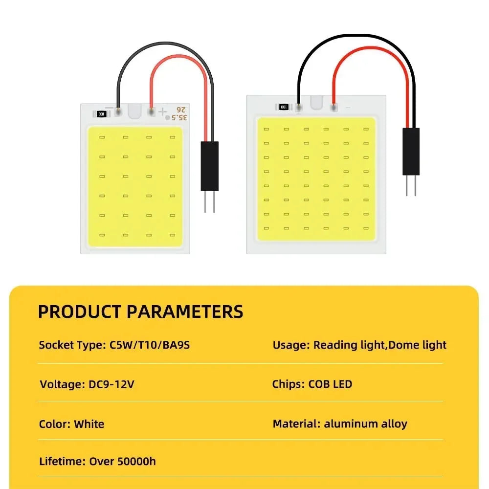4pcs Car Interior Accessories 18/24/48 SMD T10 4W 12V COB Car Interior Panel LED Lights Lamp Bulb Car Dome Light Panel amagi