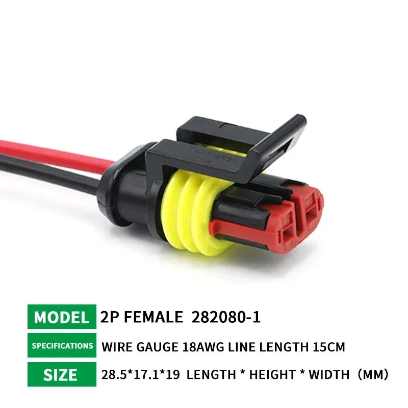 5/20/100 Sets HID 1/2/3/4/5/6 Pin Waterproof Auto Connector Kit with 15CM 18AWG Wire for Car/Truck Harness Wiring