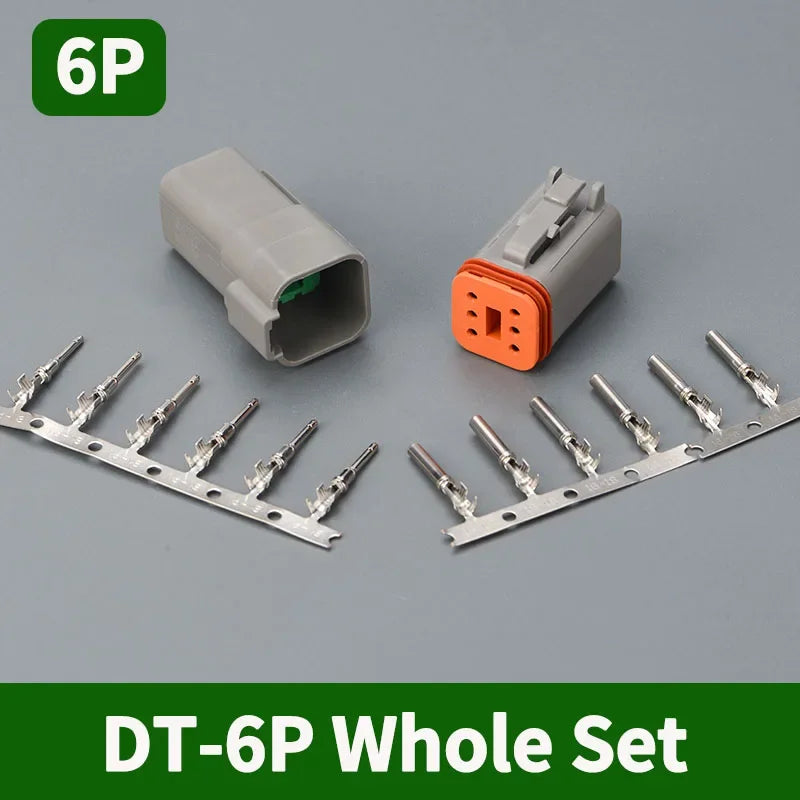 5/10/100 Sets Deutsch DT Series Waterproof Connector DT04-2P DT06-2S Male Female Docking Harness Plug 2P 3P 4P 6P 8P 12P Socket
