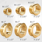 Brass BSP Reducing Hexagon Bushing Adapter Fitting,Male to Female Connector for Fuel,Water,Gas,Oil,1/8" 1/4" 3/8" 1/2" 3/4" 1"