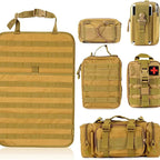 6pcs/set Universal Car Backrest Wall Hang Seat Back Storage Bag Organize Molle Panel with 5 Detachable Pouch,Outdoor Campe Hike