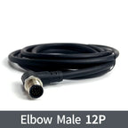 2m M12 Waterproof Sensor Cable, Male & Female Connector, 4/5/8/12 Pin, Integrated Injection Molded for Industrial Automation