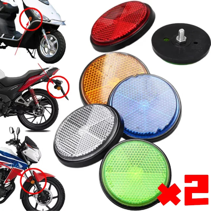 Circular Reflector Universal Motorcycle ATV Scooter Dirt Bikes Refraction Light Parts Night Reflective Light MOTO Lighting Amagi