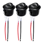 10/1Pcs Round Rocker Switch ON/Off SPST 2Pin Latching Toggle Switch Snap Boat Car Round Switches Pre-Wired 6A/250V 10A/125V