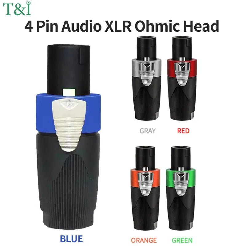 Professional NL4FC Speakon 4Pin Audio XLR Connector with Ohm Head and Solder-Free Amplifier Terminal for Superior Sound Quality