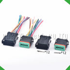 12 Pin Black DT Automotive Connectors Wire harness Plug For Deutsch DT06-12S DT04-12P D...