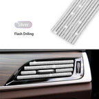 Car Vent Diamond Decorative Strip Fashion Luxury Car Air Conditioning Decoration Stripe Grille Sticker Accessories Amagi