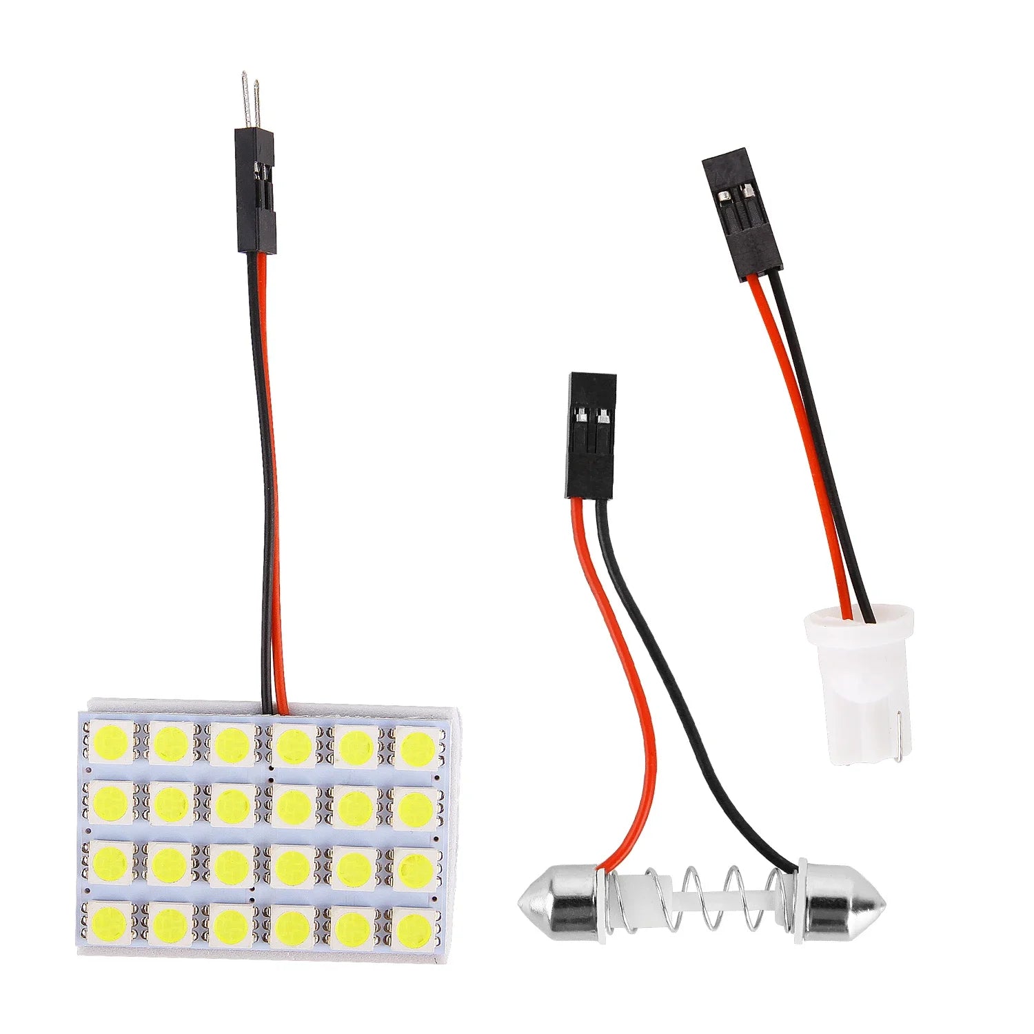 T10 5050 3030 LED Interior Panel Car White Light Reading Lamp Universal Car Trunk Roof Dome Bulb 48 24 12 SMD Lights 12V