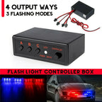 Auto 4 Ways LED Strobe Flash Light Lamp Flasher Flashing Controller Box 12V Car Accessories Controller Switch