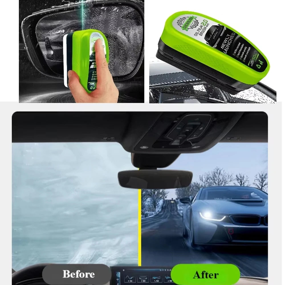 Car Glass Oil Film Remover Automotive Glass Sponge Cleaning Brush Front Inner Windshield Oil Film Cleaner For Motorcycle Amagi
