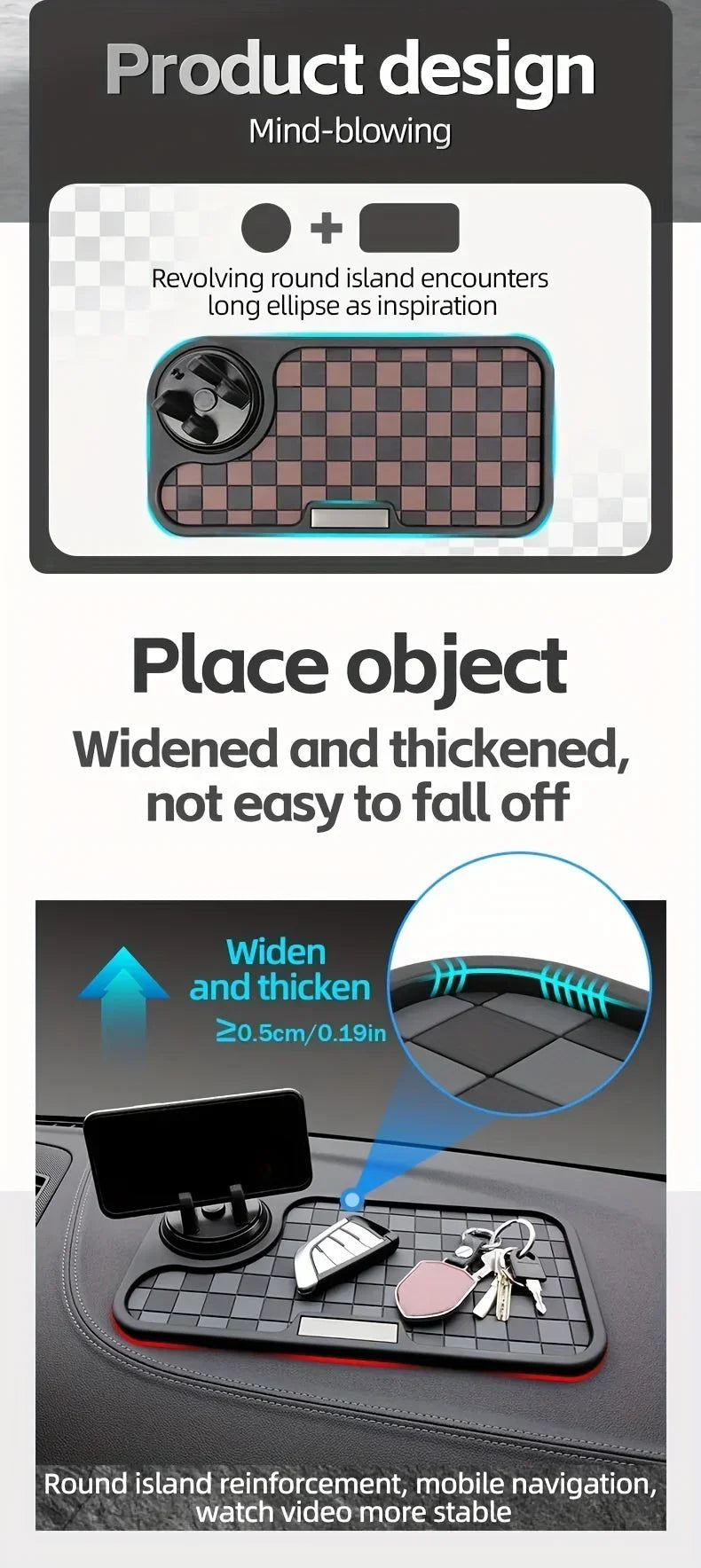 Car Anti-Slip Mat Auto Phone Holder GPS Navigation Storage Cushion Car Interior Accessories Car Dashboard Silicone Pad Mat Amagi