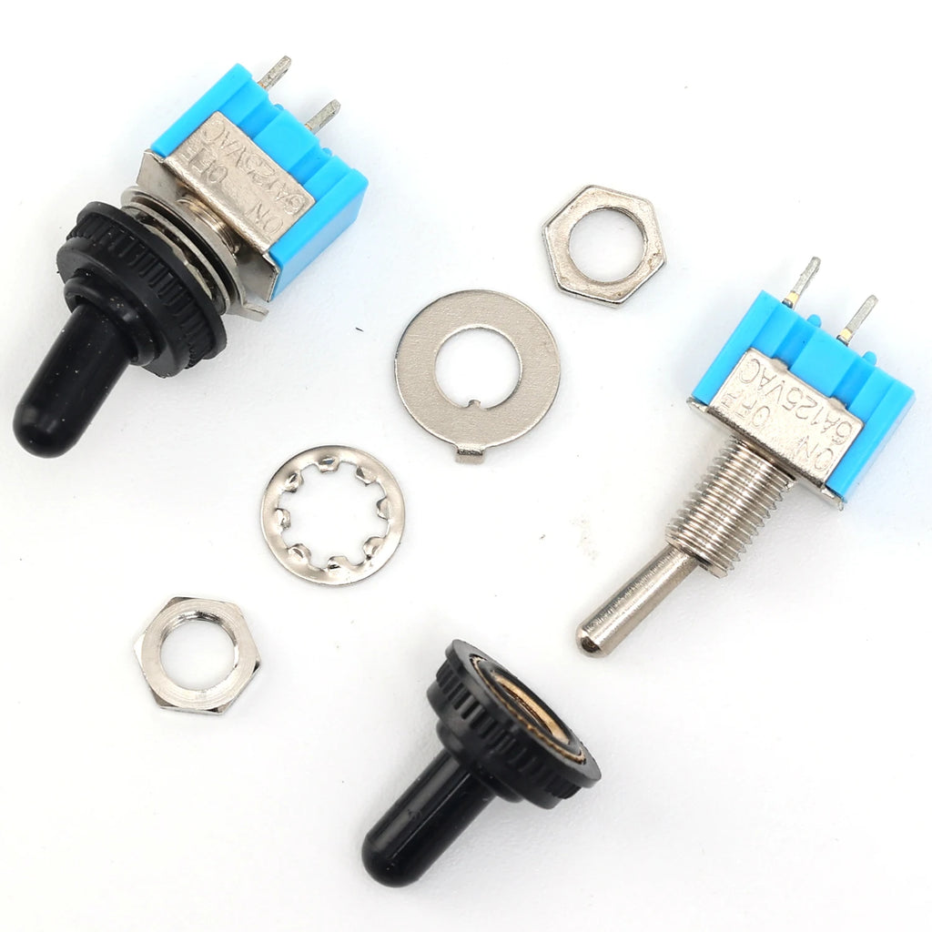 Mini Toggle Switch Waterproof Cap 2Pin 2 Position SPST ON OFF Latching Controller for Car Boat Marine Motorcycle Truck Dashboard