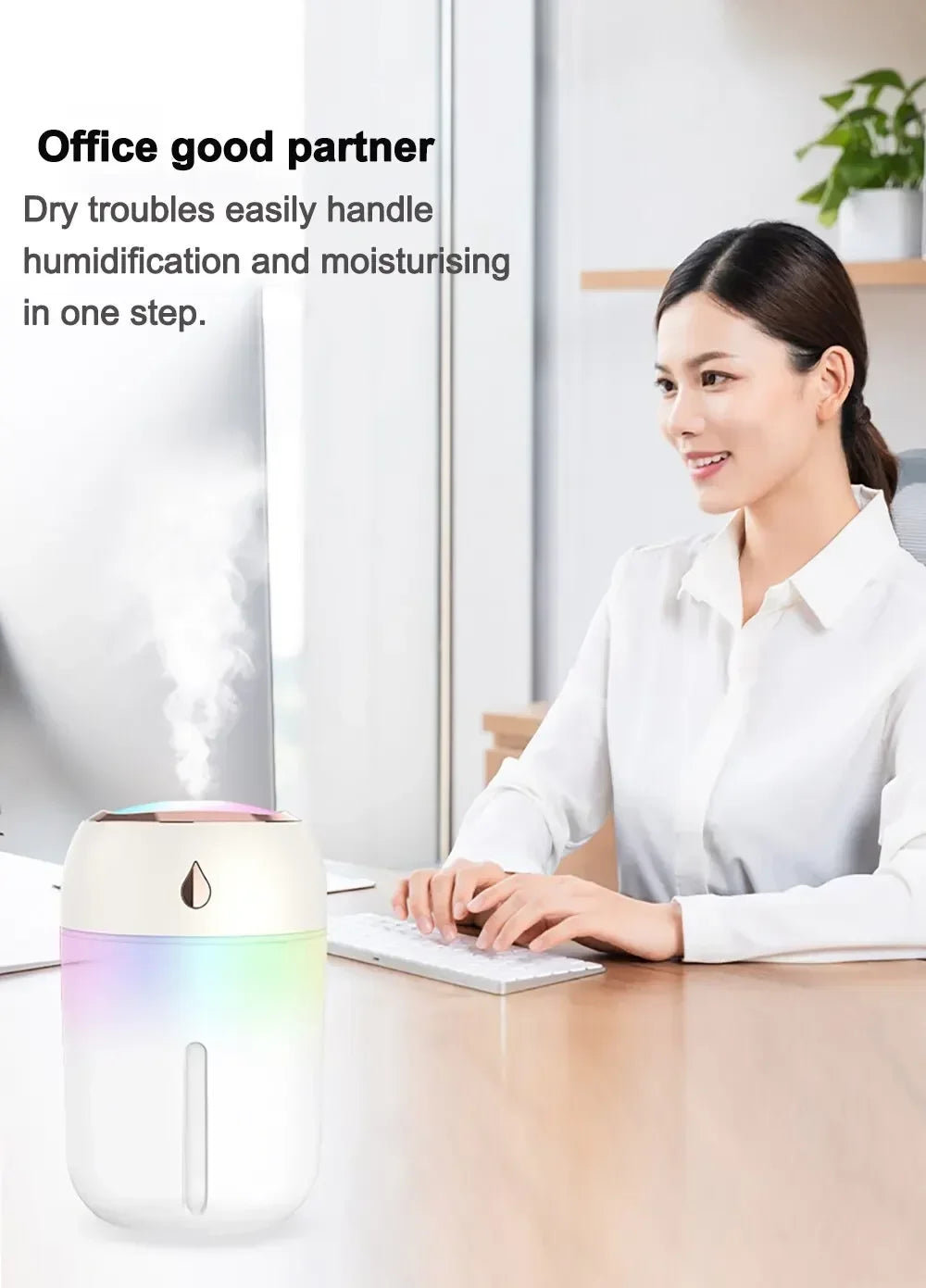 USB Humidifier Atomizer Aroma Oil Diffuser Mute 220 Ml Air Humidifier with Night Lamp for Car Bedroom Cool Mist Sprayer Amagi