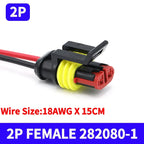 5/20/100Sets AMP Type 1.5 Series Automotive Waterproof Connector Plug Socket HID Male&Female 15CM Wire Harness 1P/2P/3P/4P/5P/6P