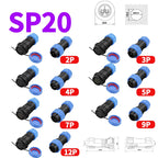 SP21 SP20 SP17 SP16 SP13 Docking 2P 3P 4P 5P 6P 7 12Pin IP68 Waterproof Aviation Connector,Panel Mount Connector Plug and Socket