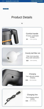 Electric Foam Sprayer Car Wash Clean Detailing Snow Cannon High Pressure Water Gun Rechargeable For Car Wash Foam Can Amagi