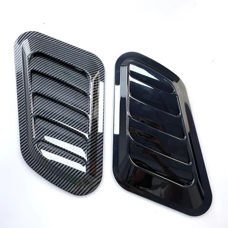 Universal Carbon Fiber Car Decorative Cell Air Flow Intake Hood Scoop Bonnet Vent Cover Stickers Decoration Styling Amagi