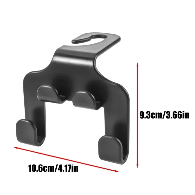 Car Seat Headrest Hook 4 Pack Hanger Storage Organizer Universal for Handbag Purse Coat Fit Universal Vehicle Car Black Amagi