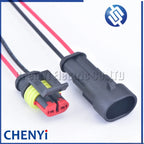 2 Pin Atuo Waterproof Electrical Automotive Connector Plug For car 282104-1 282080-1 with 15cm 18AWG wire