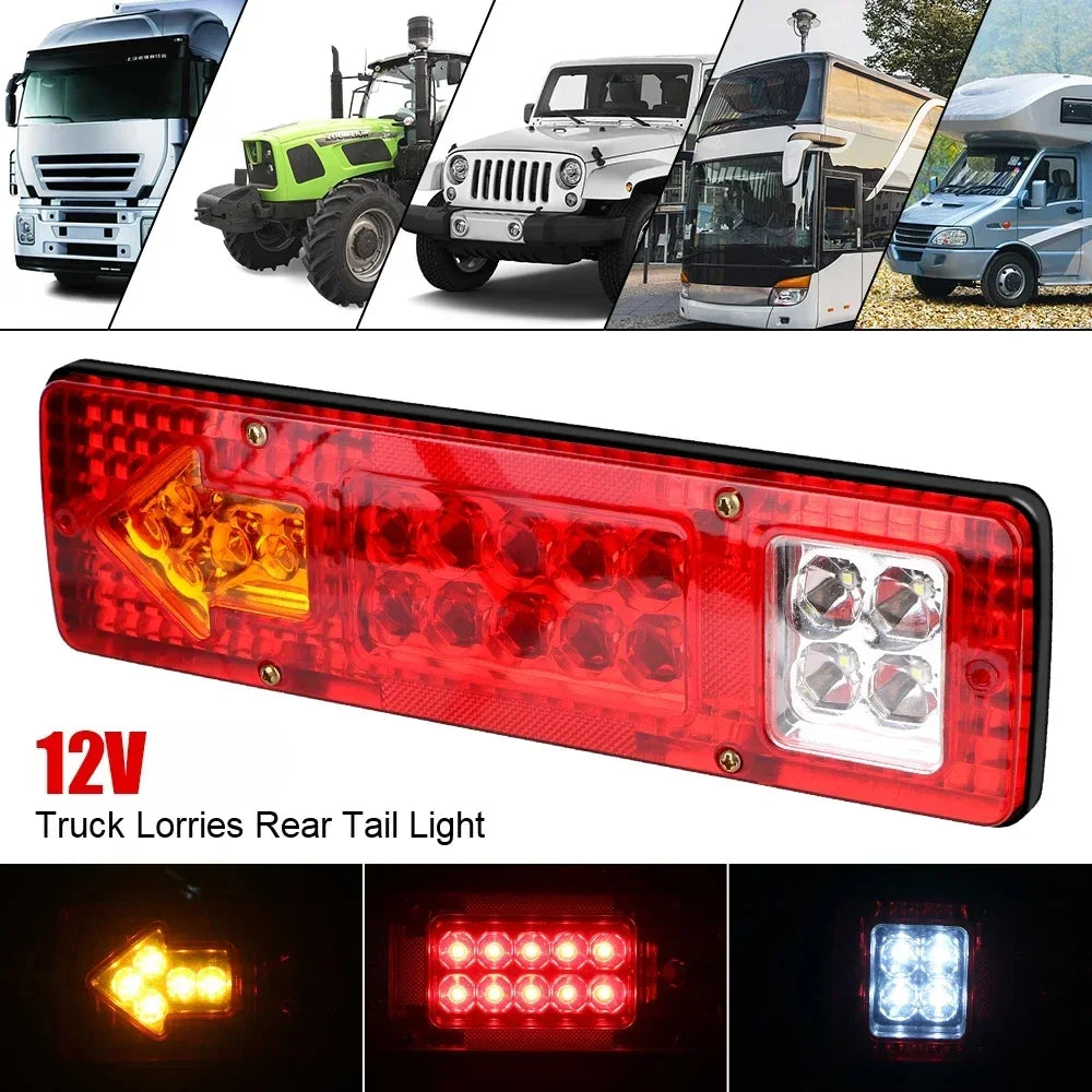 24V Trailer Truck LED Rear Taillight Arrow LED Tail Lamp Boat RV Caravan Van Reversing Night Driving Safety Warning Light Amagi