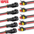 10 Pairs 2Pin Way Wire Harness Waterproof Electrical Auto Connector Male Female Car Plug Connector for Car Motorcycle Truck