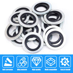20/10PCS Car Oil Pan Drain Gasket Kit Drainage Bolt Pad Rubber Oil Drain Plug Gasket Replaceable Washer Seal Set M16
