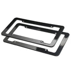 1/2PCS Carbon Fiber Pattern Plastic License Plate Frame Fiber Black Aluminum Metal Car Tag Holder Tire Screw Cap Universal Amagi