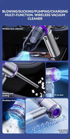 3 In 1 Compressed Air Duster Cordless Dust Blower 6000mAh Rechargeable 290000PA Vacuum Cleaner Electric Air Pump Portable Car