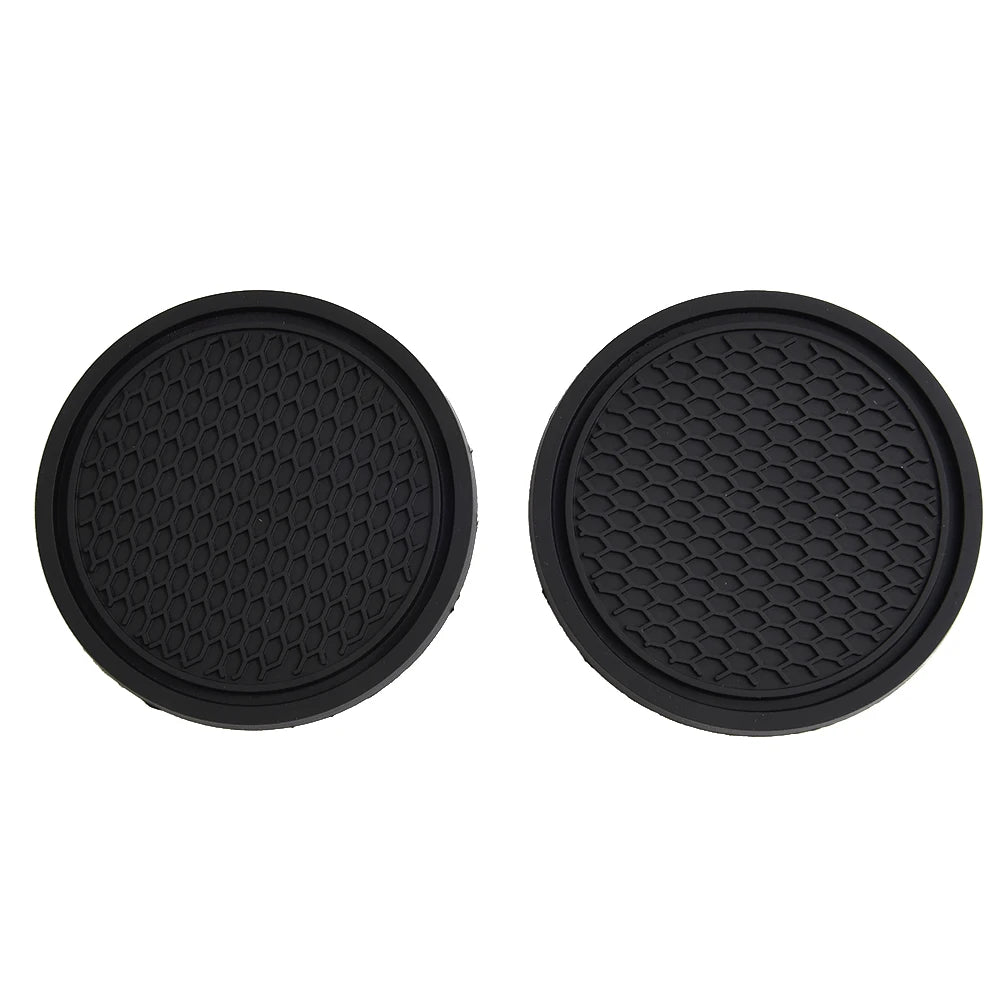 2 Pcs Black Car Auto Cup Holder Anti Slip Insert Coasters Pads For Car Interior Decoration Car Styling Accessories