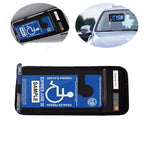 Portable Handicap Placard Holder for Auto Car Visor Disabled Parking Permit Sign Protector with 3 Pockets & 1 Pen Holder