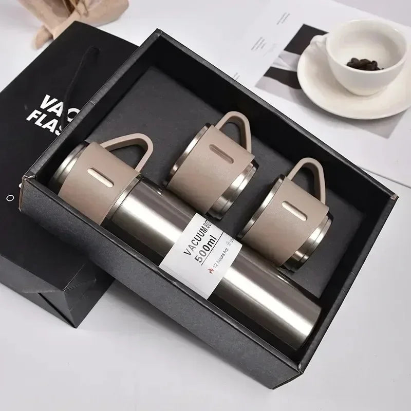 Vacuum Flasks Thermoses Set Thermos for Hot Water Bottle Drinkware Fathers Day Gifts Home Stainless Steel 500ml Thermal Cold