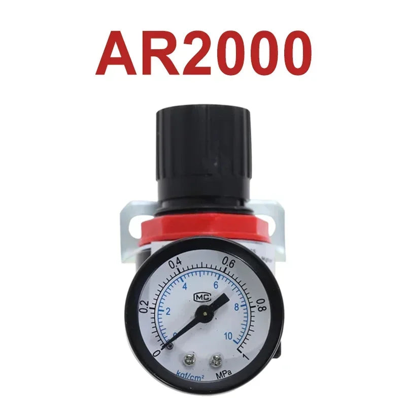 AR2000 Pneumatic Air Compressor Pressure Regulator Reduction Valve with 1/4'' Thread BSP and 4MM,6MM,8MM,10MM,2MM Fittings