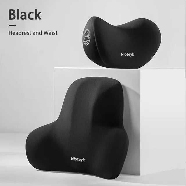 Comfortable Car Headrest and Lumbar Support Cushion for Office Home Chairs - Relieve Back Pain and Improve Posture Accessories