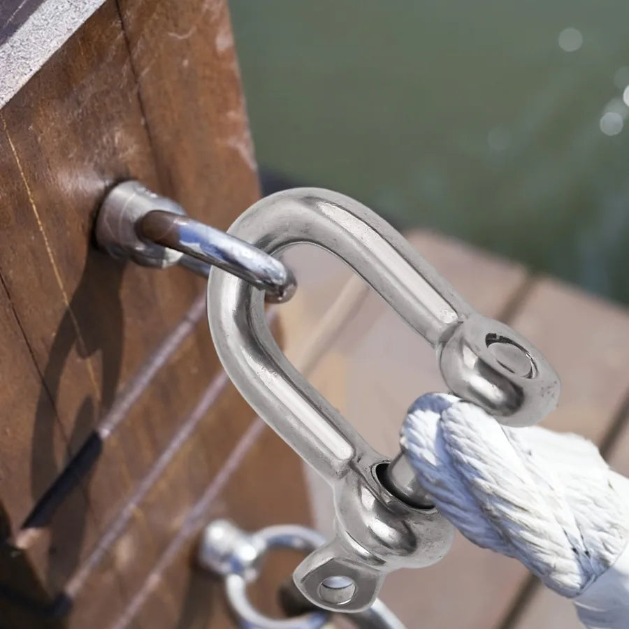 Stainless Steel D Ring Shackle HeavyDuty Ship Rigging Mooring Tow Recovery Clip Boat Vehicle Rope Chain Connector Metal Fastener