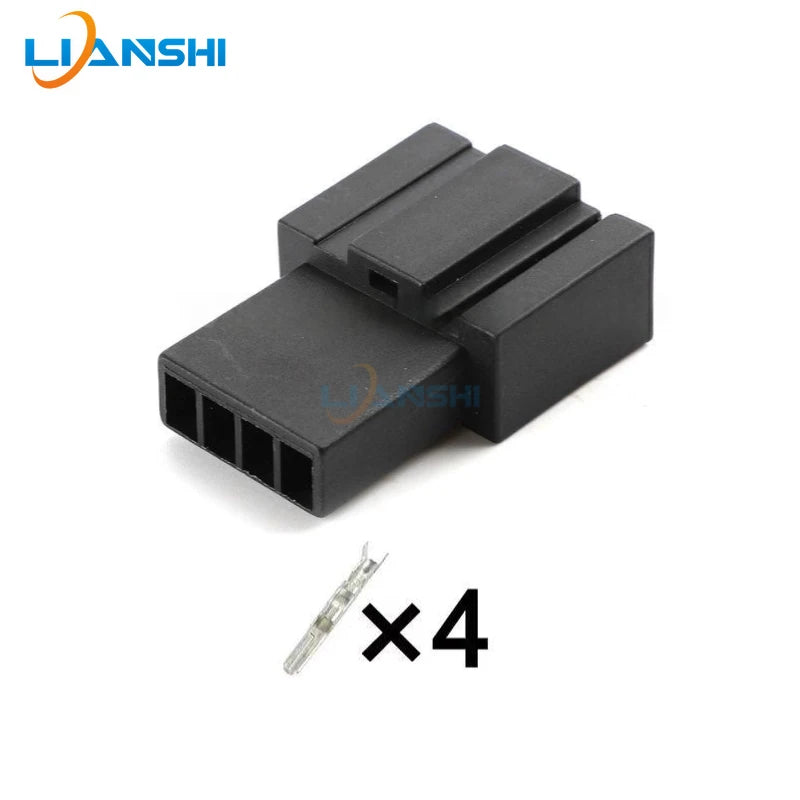 1719093-1 is suitable for automotive connectors, BMW ambient lighting wiring harness plug, 4P black with terminals