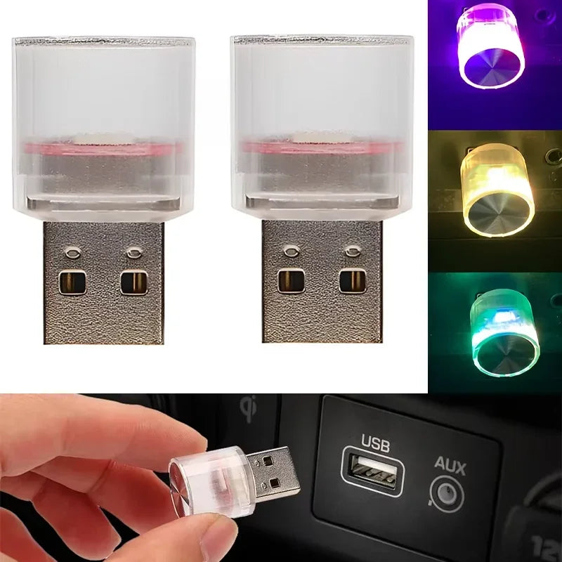 Car Mini USB LED Ambient Lights Best-selling Portable Cars Decorative Atmosphere Lamp Colorful Party Light Auto Accessorie Amagi