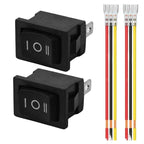 1/2PCS 12V Round Rocker Switch DC SPDT Circle Toggle Switch with Wires for Auto Marine Boat Switches Modified 3 Pin ON Off ON