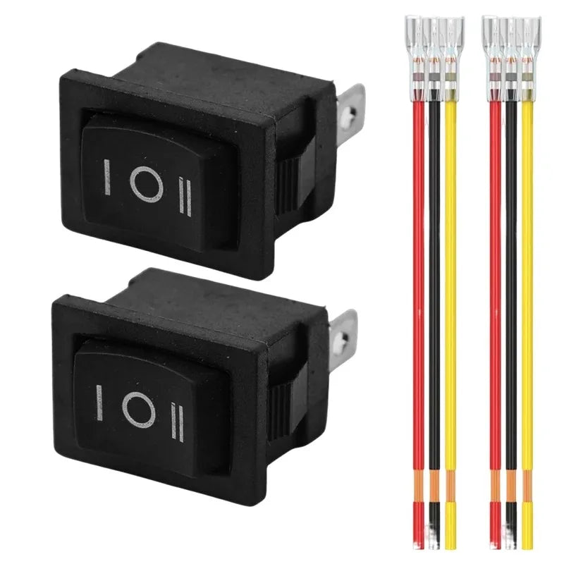 1/2PCS 12V Round Rocker Switch DC SPDT Circle Toggle Switch with Wires for Auto Marine Boat Switches Modified 3 Pin ON Off ON