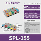 SPL-42/62/63/82/93 3/2-in 8/6/4-out Fast Wiring Terminal Multi-functional Parallel and Branch Docking Terminal Wire Connector