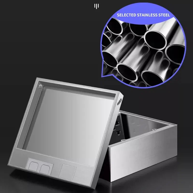 Stainless Steel Floor Socket Outlet, Hidden Flush Mount Electrical Floor Power Socket for EU US FR BR IL Standard Plug